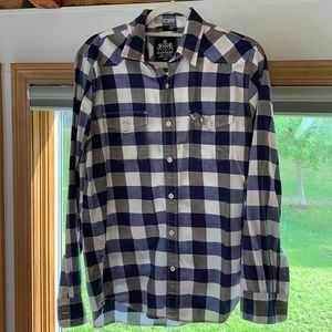 Medium Express Men’s blue and white button down.